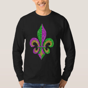 T-shirt Mardi Gras Fleur De Lis Parties scintillant Carnav