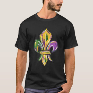 T-shirt Mardi Gras Fleur-De-Lis Peinture pour Hommes Femme