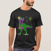 T-shirt Mardi Gras Football Américain Trex Dinosaur En Voi (Devant)