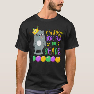 T-shirt Mardi Gras Je Suis Là Juste Pour Les Perles Chat D