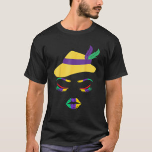 T-shirt Mardi Gras Lèvres Femme Face Carnival Parade Masqu