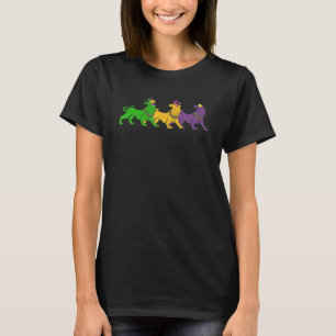 T-shirt Mardi Gras Lion perles Festival Animaux Jester Cas