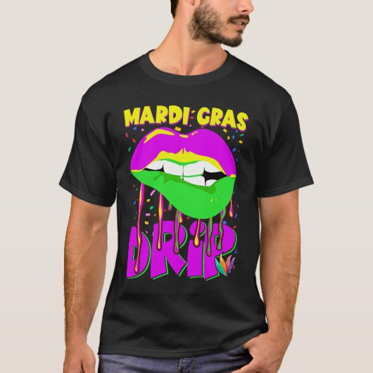 T-shirt Mardi Gras lips (Devant)