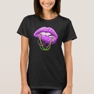 T-shirt Mardi Gras Lips Festival Femmes Costume de fête Ou