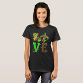 T-shirt Mardi Gras Love Fleur De Lis Leopard Costume (Devant entier)
