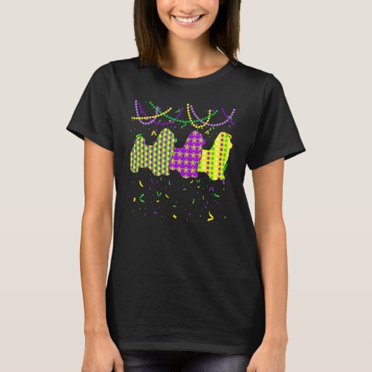 T-shirt Mardi Gras Maltese Dog Festival Puppy Dog Lover (Devant)