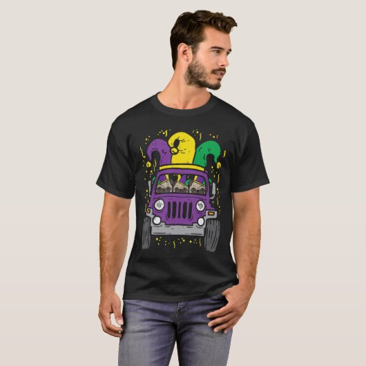 T-shirt Mardi Gras Monster Camion Jester Carlin Carnival C (Devant entier)