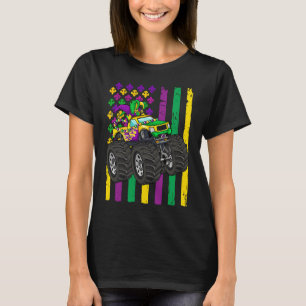 T-shirt Mardi Gras Monster Camion perles Jester Drapeau En