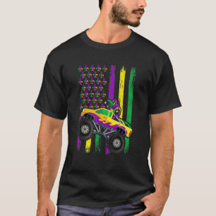 T-shirt Mardi Gras Monster Truck Beads Drapeau Enfants Gar