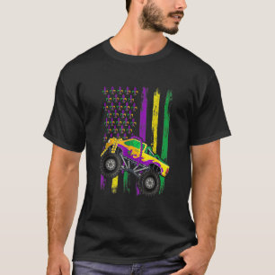 T-shirt Mardi Gras Monster Truck Beads Drapeau Enfants Gar