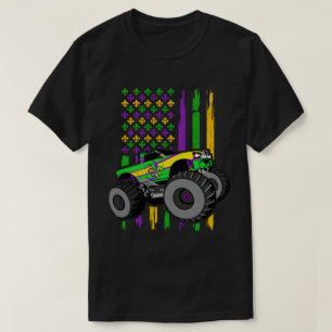 T-shirt Mardi Gras Monster Truck Drapeau américain