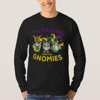 T-shirt Mardi Gras Music Gnomes Parading With My Gnomies C