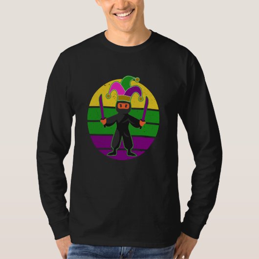 T-shirt Mardi Gras Ninja Holding Swords Mardi Gras 2023 (Devant)
