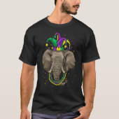 T-shirt Mardi Gras Parti Carnaval Jester Elephant Tusker W (Devant)