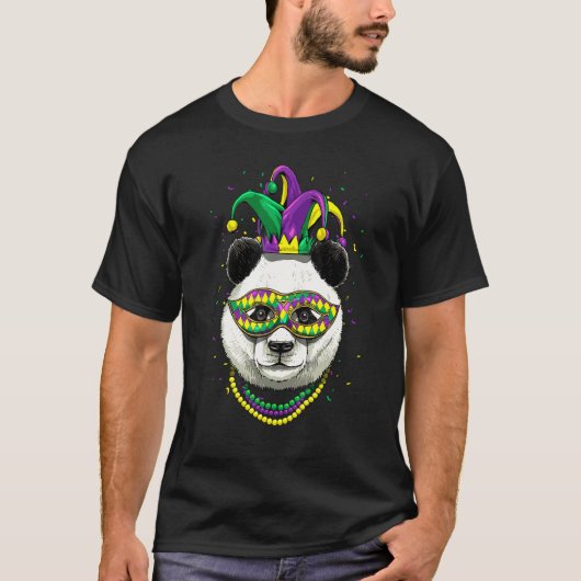 T-shirt Mardi Gras Party Carnival Jester Giant Panda Bear (Devant)