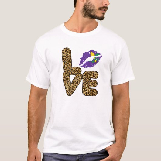 T-shirt Mardi Gras Peace Love Funny Mardi Gras Carnival De (Devant)