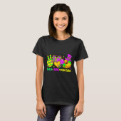 T-shirt Mardi Gras Peace Love King Cake Funny Party Carniv (Devant entier)