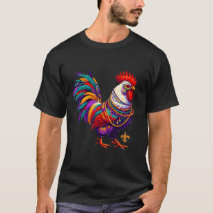 T-shirt Mardi Gras Perles de coq de poulet Nouvelle-Orléan