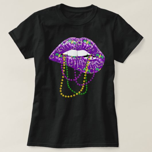 T-shirt Mardi Gras pour femmes Lèvres Costume du Carnaval (Design devant)