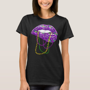 T-shirt Mardi Gras pour femmes Lèvres Costume du Carnaval 