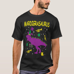 T-shirt Mardi Gras Rex Dinosaur Mardi Costume de perle de 