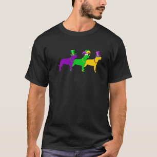 T-shirt Mardi Gras Rottweiler Chien perle Jester Funny Fes