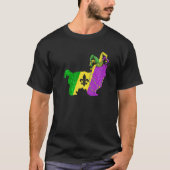 T-shirt Mardi Gras Shih Tzu Chien Mardi Gras Perles Casque (Devant)