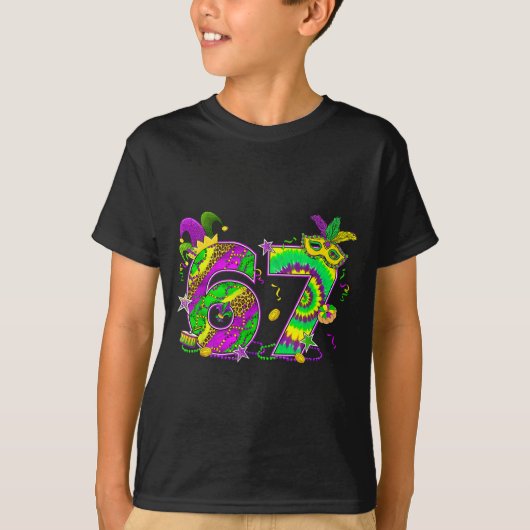 T-shirt Mardi Gras Six Seven 6 7 Matching Costume Couple M (Devant)