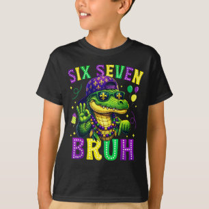 T-shirt Mardi Gras Six Seven Bruh Mardigator Alligator 6 7