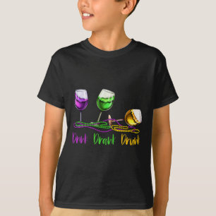 T-shirt Mardi Gras Tenue Pour Femmes Hommes Vins Fête Boir
