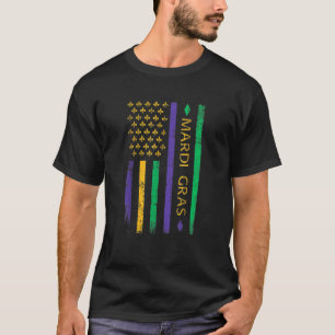 T-shirt Mardi Gras Us Drapeau Lignes Minces Drapeau Hommes