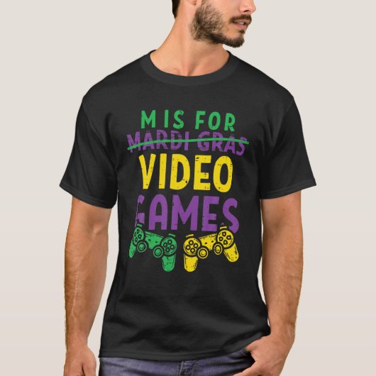 T-shirt Mardi Gras Video Game Controller Jester Hat Costum (Devant)