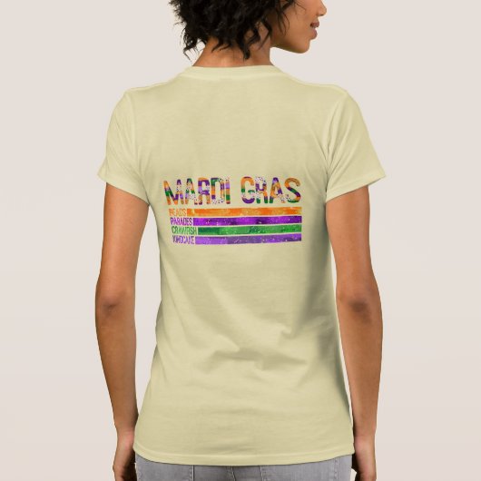 T-shirt Mardi Gras violet vert jaune (Dos)