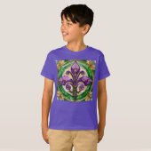 T-shirt Mardi Gras Vitrail Fleur de lis (Devant entier)