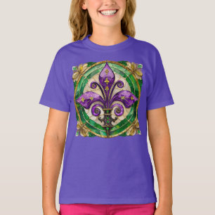 T-shirt Mardi Gras Vitrail Fleur de lis