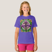 T-shirt Mardi Gras Vitrail Fleur de lis (Devant entier)