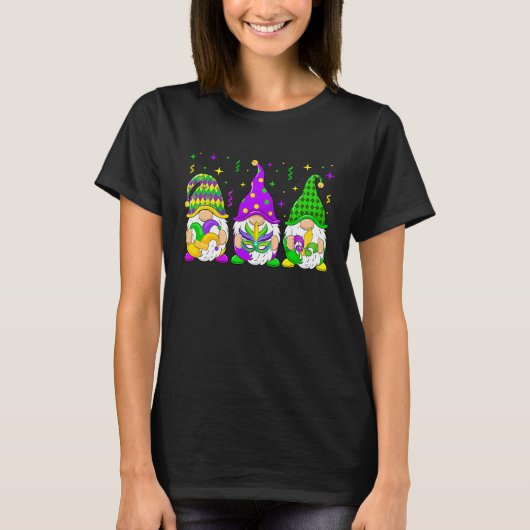 T-shirt Mardi Gras With My Gnomies Cute Three Gnomes Squad (Devant)