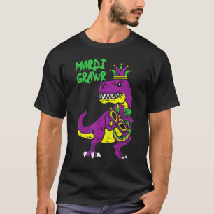 T-shirt Mardi Grawr T Rex Dino Toddler Enfants Mardi Gras 