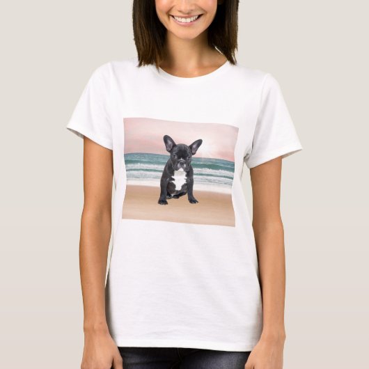 T-shirt Mare French Bulldog Beach Eau Soleil (Devant)