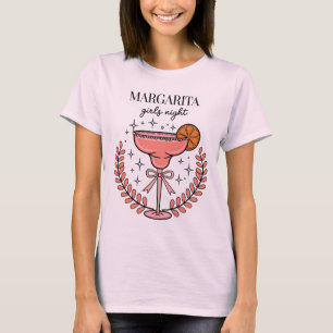 T-shirt Margarita Soirée entre Filles Rose Amusant