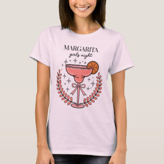 T-shirt Margarita Soirée entre Filles Rose Amusant