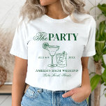 T-shirt Margaritas & Mariage Bachelorette Le Parti<br><div class="desc">Ce design présente un texte audacieux branché avec des cocktails dessinés à la main et un thème margarita verte.</div>