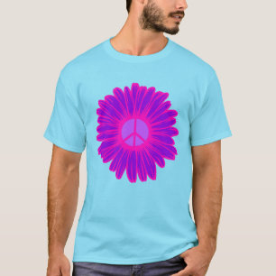 T-shirt Marguerite De Paix Rose Et Violet