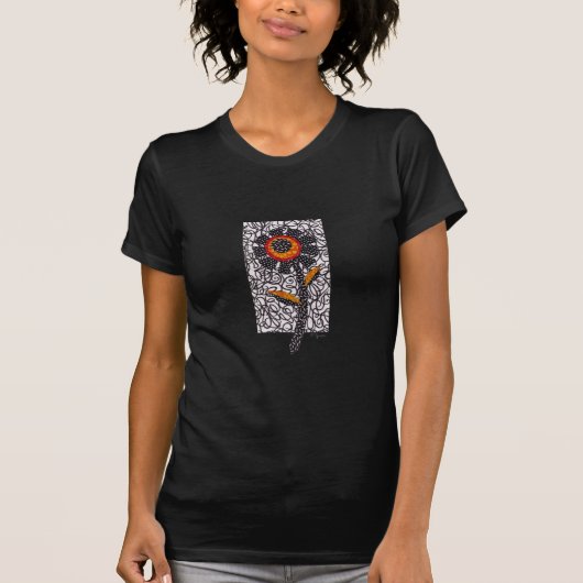 T-shirt Marguerite noire (Devant)