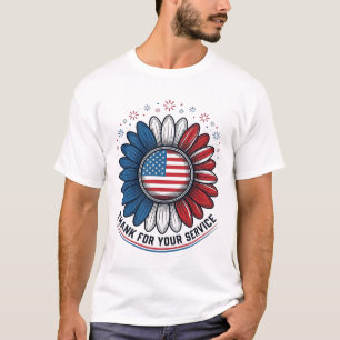 T-shirt Marguerite Patriotique Merci Pour Votre Conception