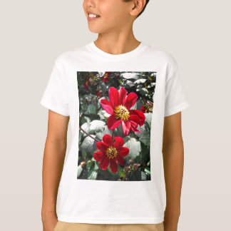 T-shirt marguerite rose chaud rouge / marguerites fleurs
