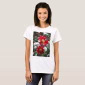 T-shirt marguerite rose chaud rouge / marguerites fleurs (Devant entier)
