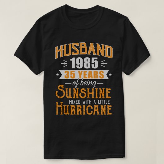 T-shirt Mari 1985 Cadeau, 35 Ans Mariage (Design devant)