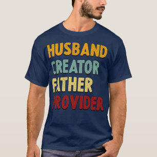 T-shirt Mari Créateur Père Fournisseur Texte Rétro