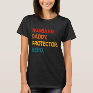 T-shirt Mari Daddy Protecteur Héros Fête des pères Vintage